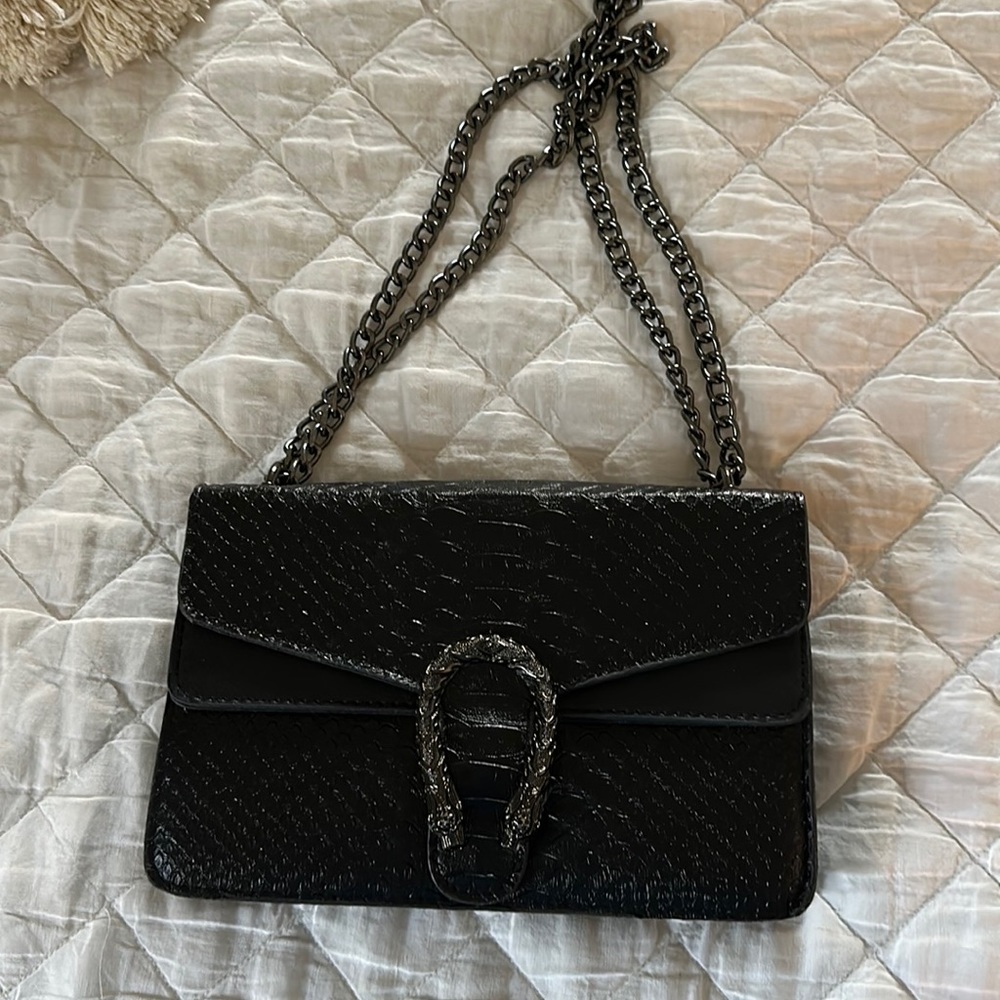 Black Snakeskin Bag